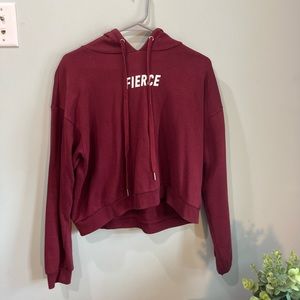 Fierce red cropped hoodie